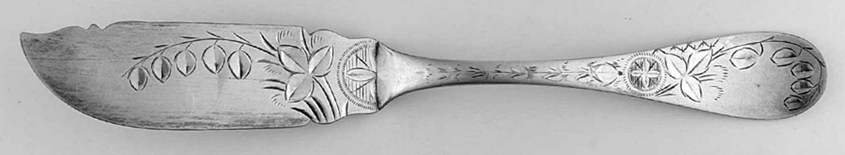 Lily (Sterling, 1888) Flat Handle Bright Cut Master Butter by Towle Silver-1