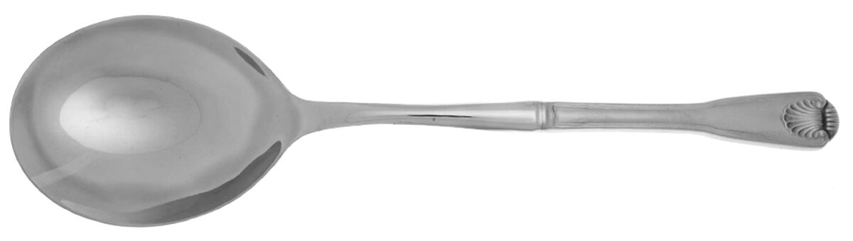 London Shell (Stainless) Casserole Spoon with Smooth Stainless Bowl HC by Towle Silver-1