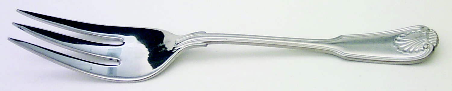London Shell (Stainless) Medium Solid Cold Meat Serving Fork by Towle Silver-1
