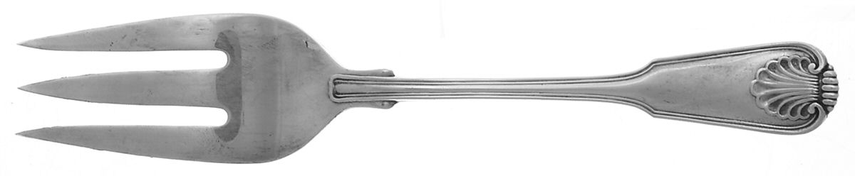 London Shell (Silverplate) Large Solid Cold Meat Serving Fork by Towle Silver-1