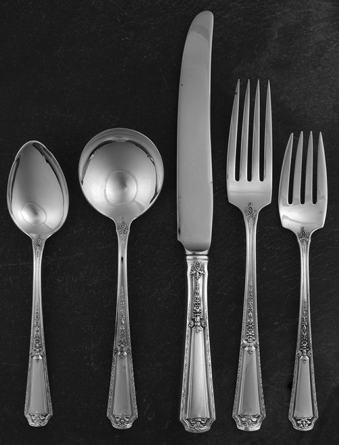 Louis XIV (Sterling, 1924, No Monograms) 5 Piece Place Size Setting by Towle Silver-1