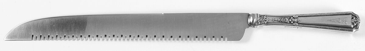 Louis XIV (Sterling, 1924, No Monograms) Bread Knife with Stainless Blade by Towle Silver-1