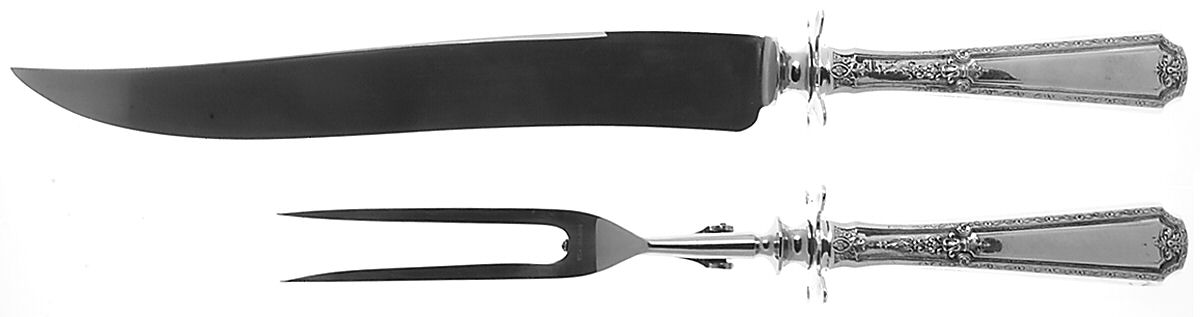 Louis XIV (Sterling, 1924, No Monograms) (2 Pc)Carving Set-Lg Stnbl/Roast w/Sterling Guard by Towle Silver-1