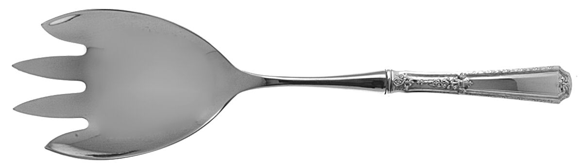 Louis XIV (Sterling, 1924, No Monograms) Salad Serving Fork with Stainless Prongs by Towle Silver-1