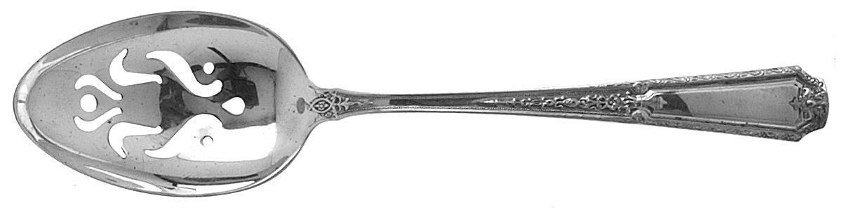 Louis XIV (Sterling, 1924, No Monograms) Pierced Tablespoon (Serving Spoon) HC by Towle Silver-1