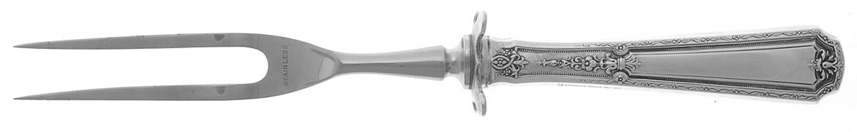 Louis XIV (Sterling, 1924, No Monograms) Small Steak Carving Fork with Stainless Prongs by Towle Silver-1