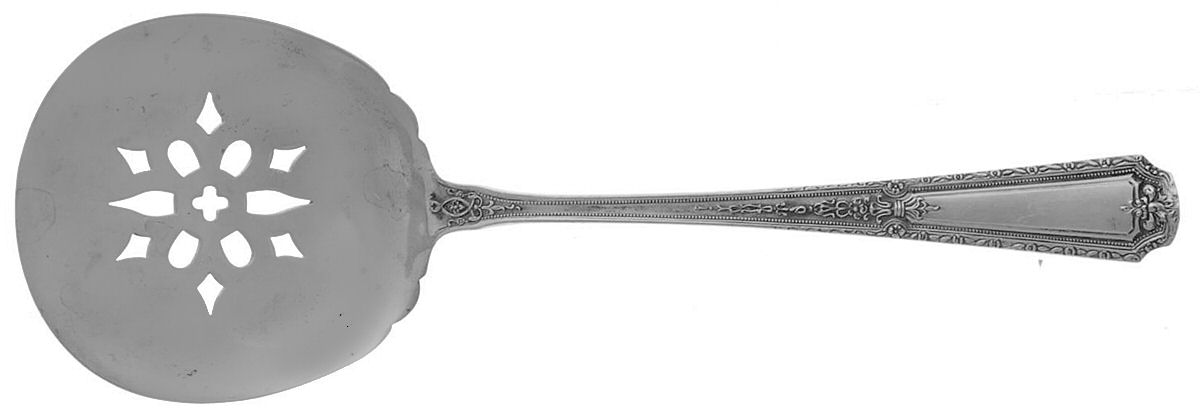 Louis XIV (Sterling, 1924, No Monograms) Solid Bon Bon Spoon with Pierced Bowl by Towle Silver-1