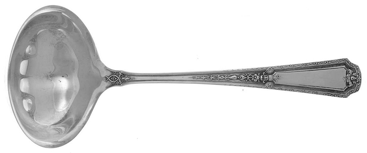 Louis XIV (Sterling, 1924, No Monograms) Solid Gravy Ladle by Towle Silver-1