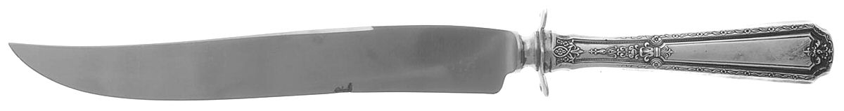 Louis XIV (Sterling, 1924, No Monograms) Large Carving/Roast Knife StnlBl w/Sterling Guard by Towle Silver-1