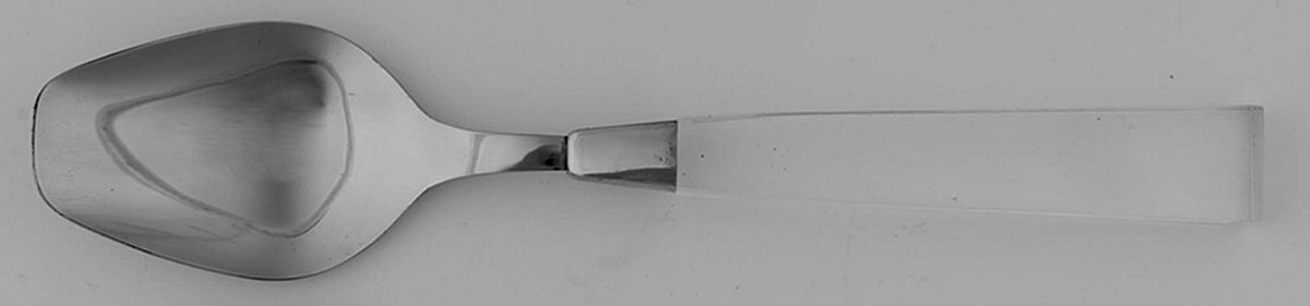 Lucite (Stainless, Clearplastichdl) Salad Servng Spoon with Stainless Bowl by Towle Silver-1