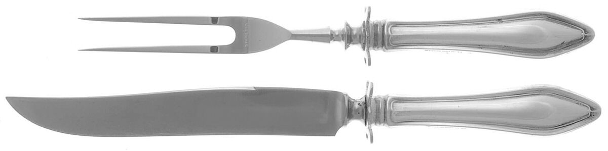 Mary Chilton (Sterling, 1912, No Monos) Small Stainless Blade 2-Piece Steak Carving Set by Towle Silver-1