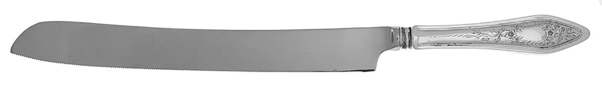 Mary Chilton-Eng No.1 (Sterling, 1912, No Monograms) Wedding Cake Knife with Stainless Blade HC by Towle Silver-1