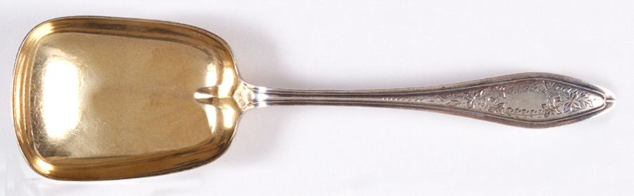 Mary Chilton-Eng No.1 (Sterling, 1912, No Monograms) Preserve Spoon by Towle Silver-1