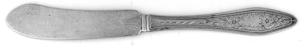 Mary Chilton-Eng No.1 (Sterling, 1912, No Monograms) Flat Handle Butter Spreader by Towle Silver-1