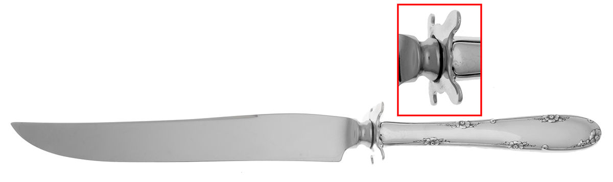 Madeira (Sterling, 1948, No Monograms) Small Carving Knife Stainless Blade W/Sterling Gua by Towle Silver-1