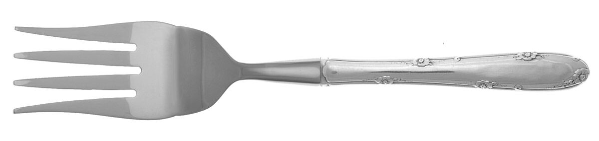 Madeira (Sterling, 1948, No Monograms) Cold Meat Fork Large, Stainless Tines HC by Towle Silver-1
