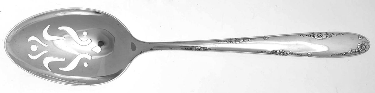 Madeira (Sterling, 1948, No Monograms) Pierced Tablespoon (Serving Spoon) CM by Towle Silver-1
