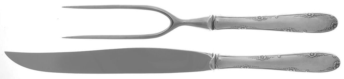 Madeira (Sterling, 1948, No Monograms) (2 Pc)Carving Set-Lg Stnbl/Roast w/Sterling Guard by Towle Silver-1