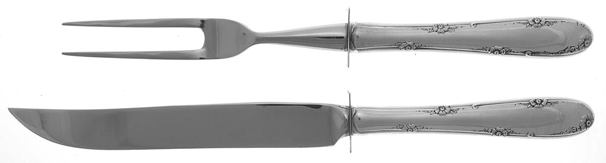 Madeira (Sterling, 1948, No Monograms) Small Stainless Blade 2-Piece Steak Carving Set by Towle Silver-1