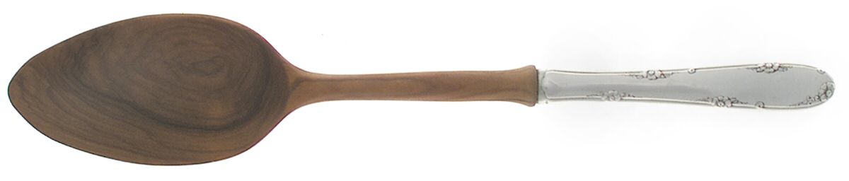 Madeira (Sterling, 1948, No Monograms) Salad Serving Spoon with Wooden Bowl by Towle Silver-1