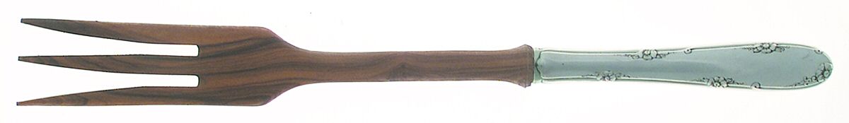 Madeira (Sterling, 1948, No Monograms) Salad Serving Fork with Wooden Prongs by Towle Silver-1
