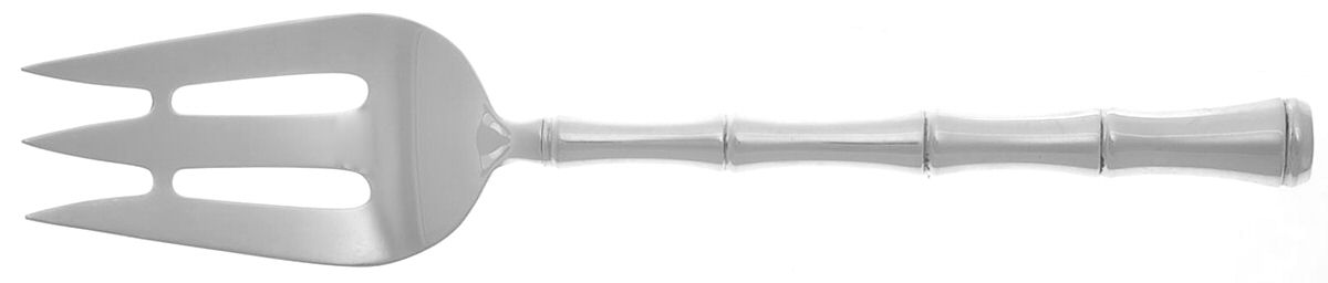 Mandarin (Sterling, 1972) Cold Meat Serving Fork W/Hollow Hdl &Sterling Tine by Towle Silver-1