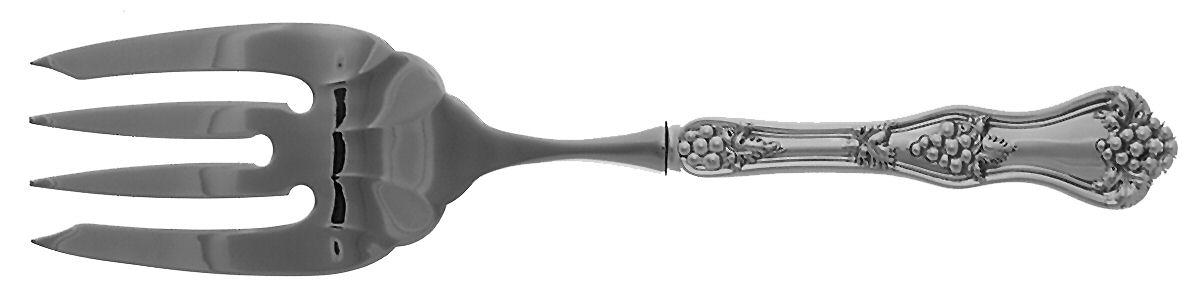 Margaux (Sterling, 1983) Large Stainless-Tine Cold Meat Serving Fork by Towle Silver-1