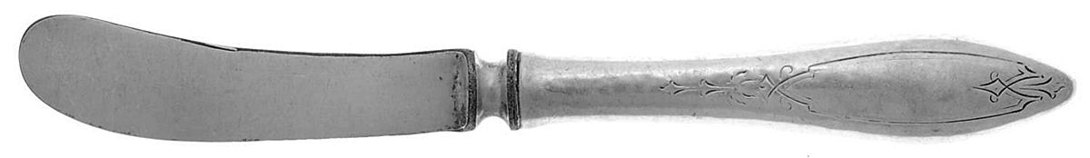 Merrimack (Sterling, 1916) Butter Spreader Hollow Hdl-Paddle/Stainless Blade by Towle Silver-1