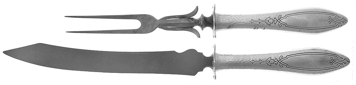 Merrimack (Sterling, 1916) Small Stainless Blade 2-Piece Steak Carving Set by Towle Silver-1
