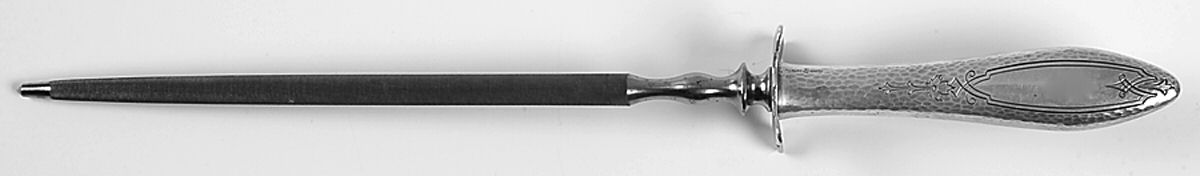 Merrimack (Sterling, 1916) Large Roast Steel Rod Knife Sharpener by Towle Silver-1