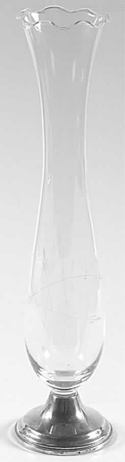 Sterling Hollowware Crystal Vase with Sterling Base by Towle Silver-1