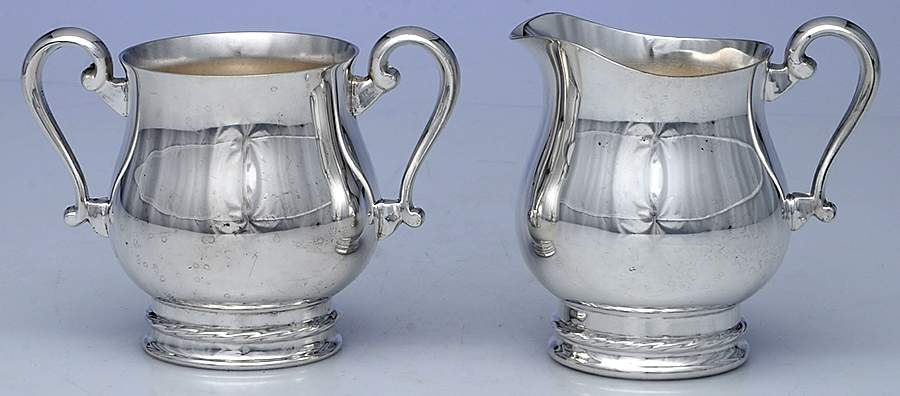 Silverplate Hollowware Creamer & Open Sugar Set by Towle Silver-1