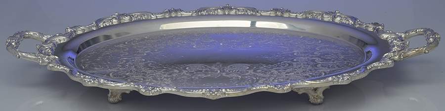 Silverplate Hollowware Large Silverplate Waiter Tray by Towle Silver-1