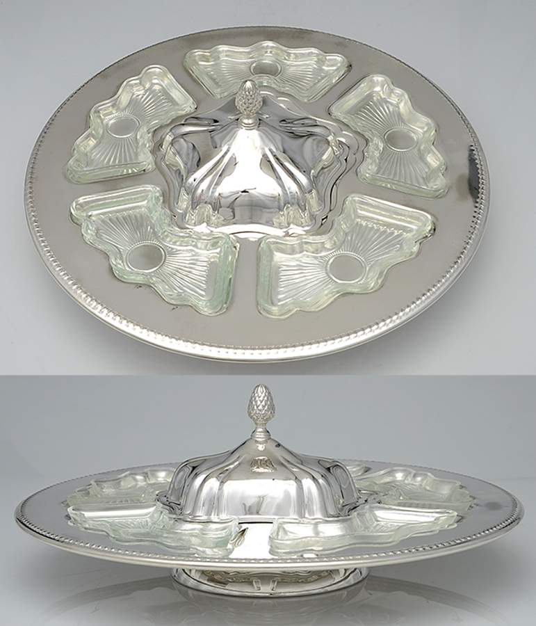 Silverplate Hollowware Lazy Susan with Liner by Towle Silver-1