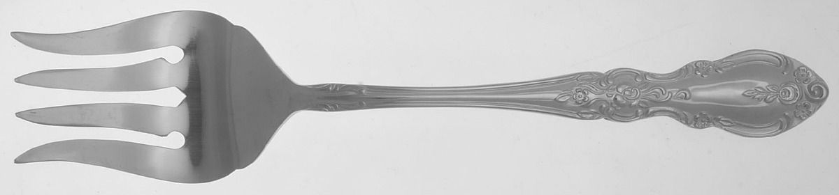 Napoli (Stainless) Medium Solid Cold Meat Serving Fork by Towle Silver-1
