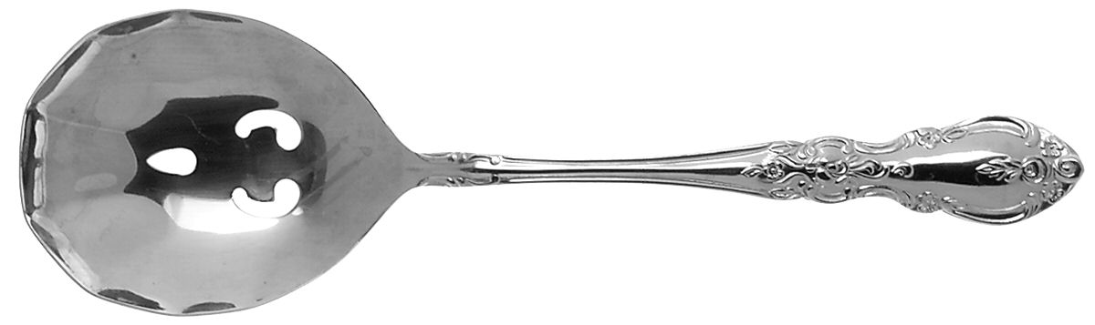 Napoli (Stainless) Pierced Solid Serving Spoon by Towle Silver-1