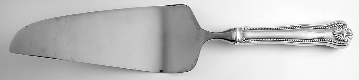 Newport Shell (Sterling, 1910, No Monograms) Pie & Cake Server with Stainless Blade by Towle Silver-1