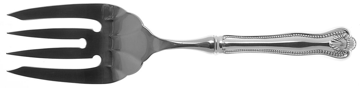 Newport Shell (Sterling, 1910, No Monograms) Stainless-Tine Utility Serving Fork by Towle Silver-1