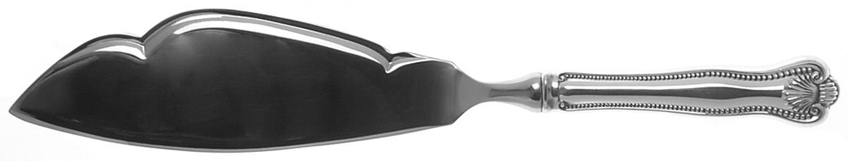 Newport Shell (Sterling, 1910, No Monograms) Fish Serving Knife w/Unengraved Stainless Blade by Towle Silver-1