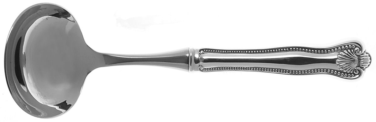 Newport Shell (Sterling, 1910, No Monograms) Hollow Handle Gravy Ladle with Stainless Bowl by Towle Silver-1