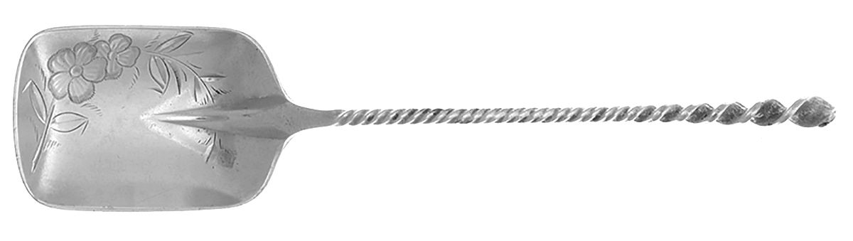 No.128-No.28 (Sterling, 1880) Sugar Shovel, Bright Cut by Towle Silver-1