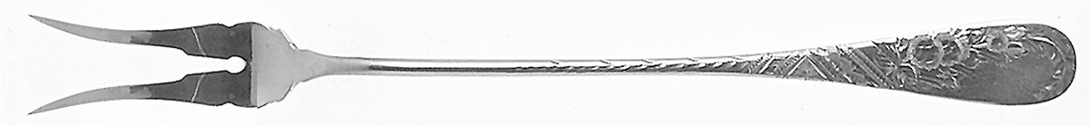 No. 38-Engraved (Sterling, 1880) Two-Tine Butter Pick by Towle Silver-1