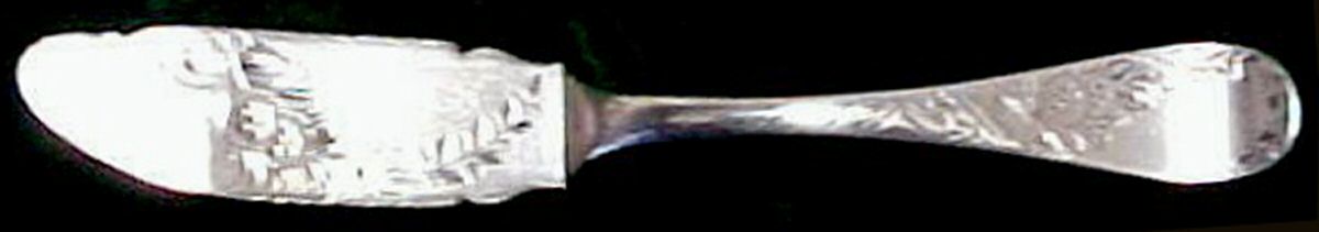 No. 38-Engraved (Sterling, 1880) Flat Handle Master Butter Knife by Towle Silver-1