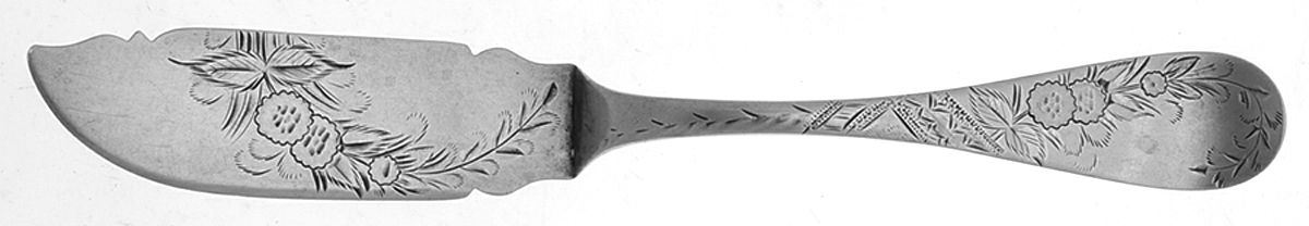 No. 38-Engraved (Sterling, 1880) Monogram Flat Handle Bright Cut Master Butter by Towle Silver-1