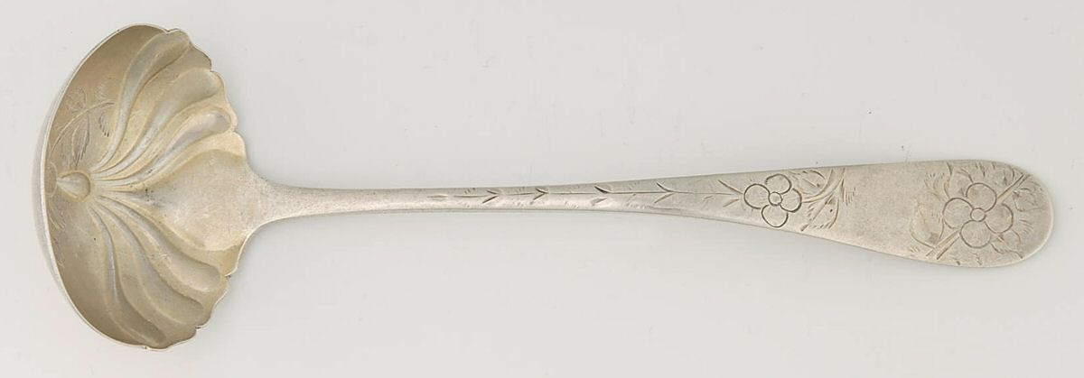 No. 43 (Sterling, 1882) Solid Bright Cut Cream Ladle by Towle Silver-1