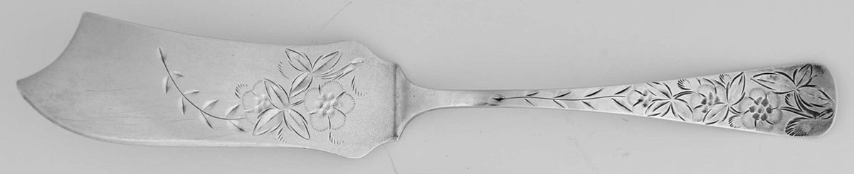 No. 63 (Sterling, 1885) Flat Handle Bright Cut Master Butter by Towle Silver-1