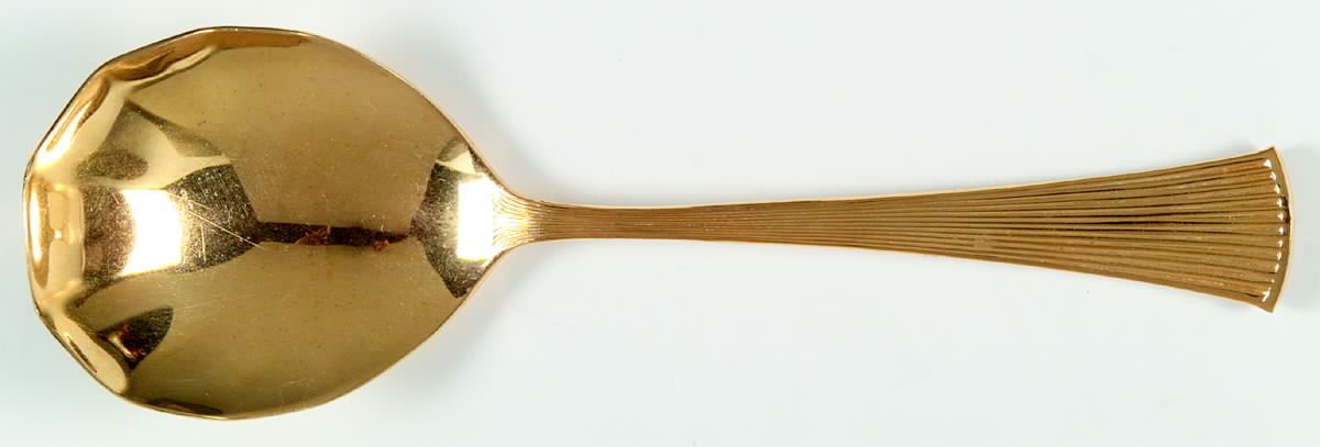 Noblesse (Gold Electroplate, 1980) Solid Smooth Casserole Spoon by Towle Silver-1