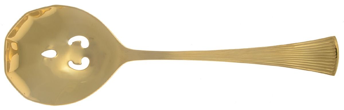Noblesse (Gold Electroplate, 1980) Solid Pierced Casserole Spoon by Towle Silver-1