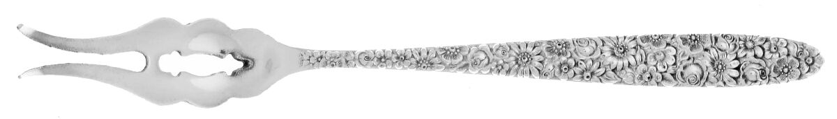 Novantique (Sterling, 1969) Butter Pick with Two Tines and Pierced Bowl HC by Towle Silver-1