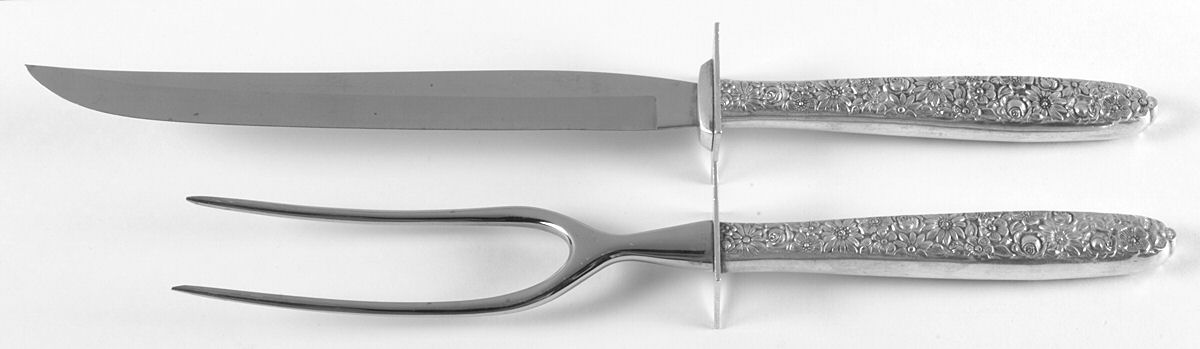 Novantique (Sterling, 1969) Large 2-Piece Roast Carving Set w/Stainless Blade by Towle Silver-1